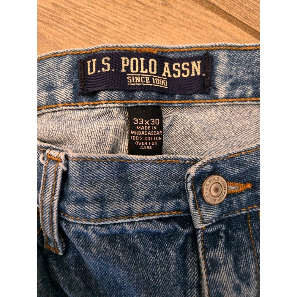 US Polo Assn Mens Light Wash Straight Leg Jeans Size 33x30 Cotton - Picture 3 of 6